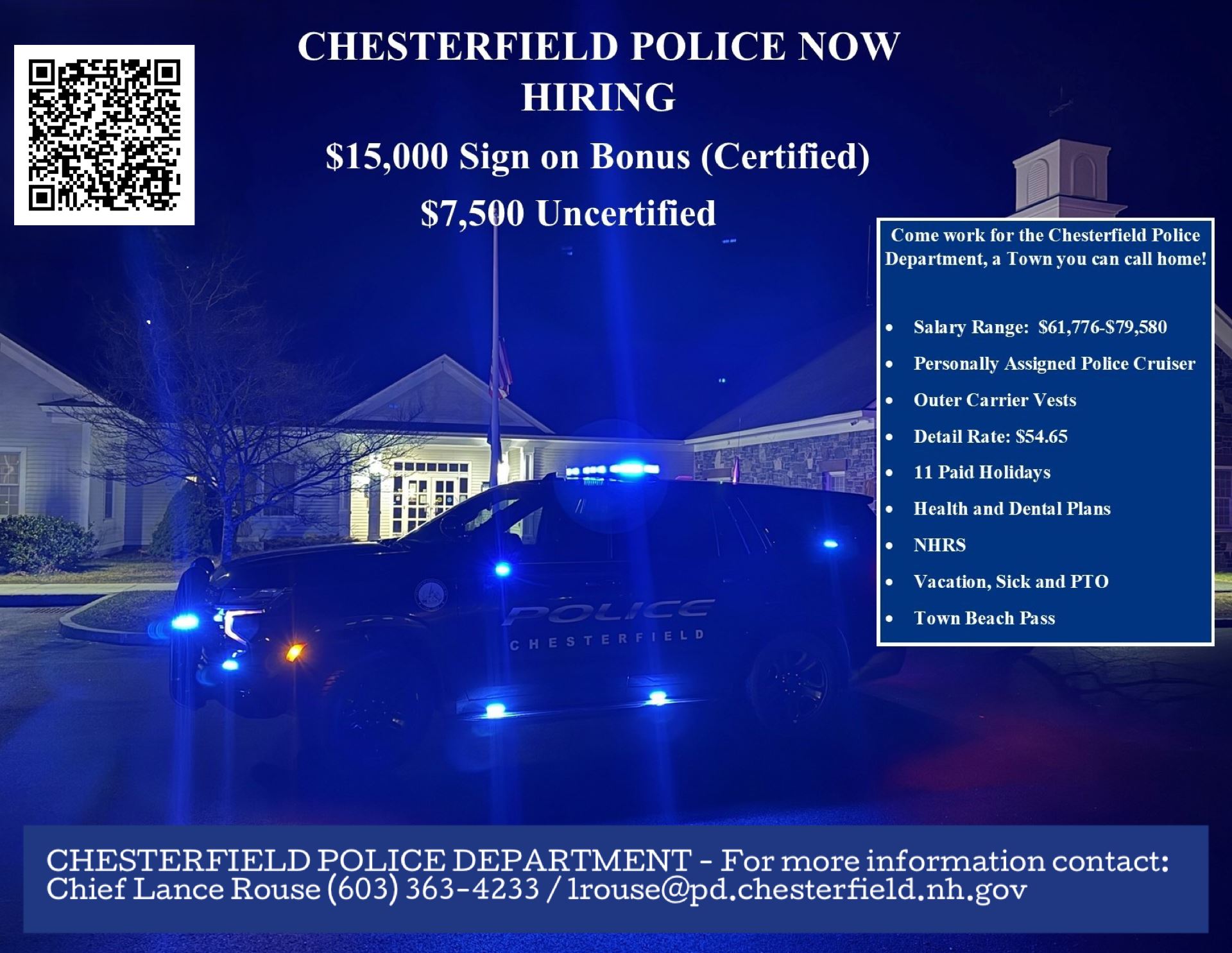 CPD Employment flyer with QR code chief contact